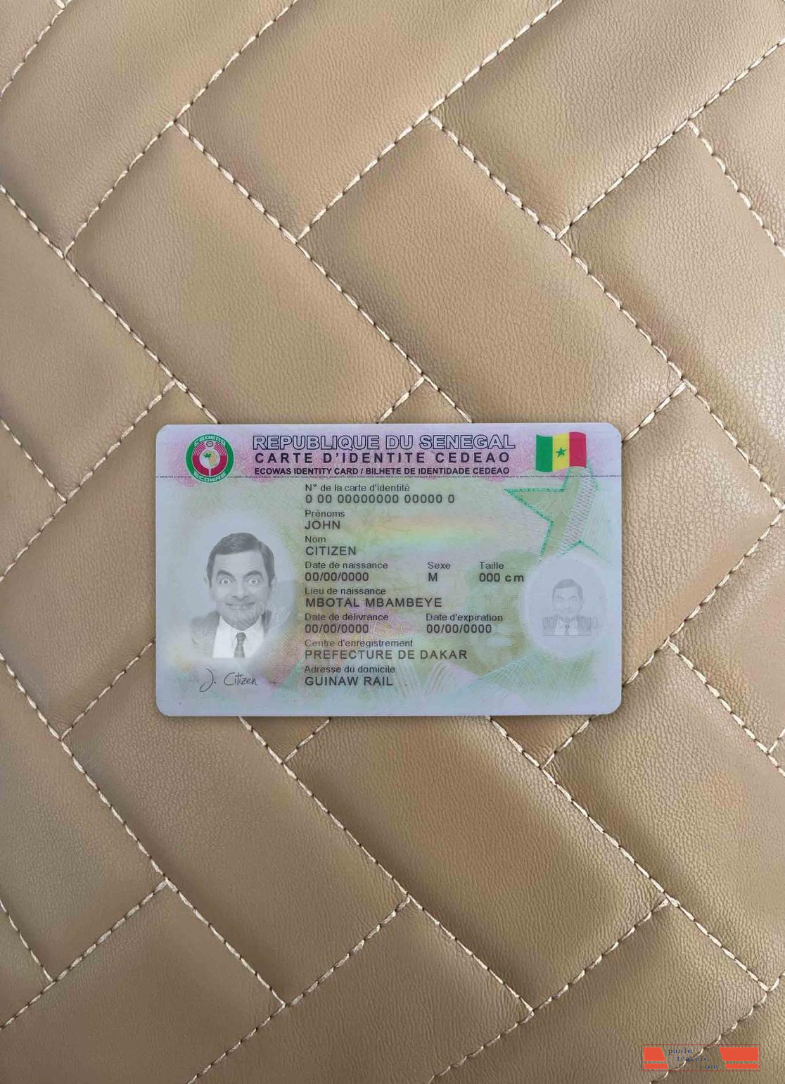 Senegal ID photolook FRONT PSD template